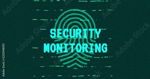 Security Monitoring - technology cybersecurity concept Minimalist Glitch Effect