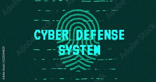 Cyber Defense System - technology cybersecurity concept Minimalist Glitch Effect