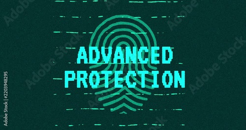 Advanced Protection - technology cybersecurity concept Minimalist Glitch Effect