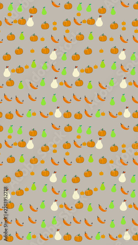 Pumpkin Pear and Chili Pepper Pattern