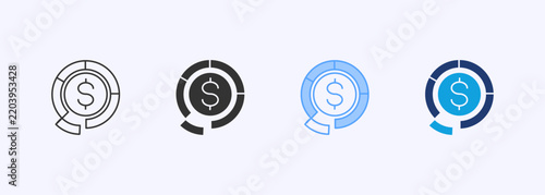 Allocation Icon Set Multiple Style Collection Vector Illustration