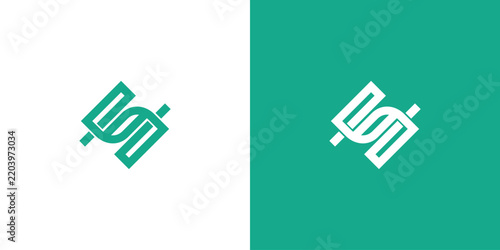 Creative monogram letter S logo design with modern concept premium vector