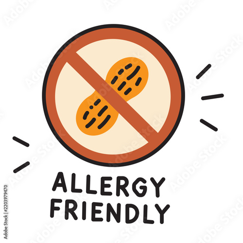 Peanut Allergy Friendly Icon with Allergy Friendly Text