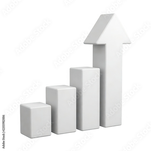 White 3d Growth Chart Transparent Background