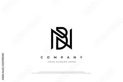 Initial BN Monogram Logo Design – Modern Minimalist Letter B N Icon for Branding and Business