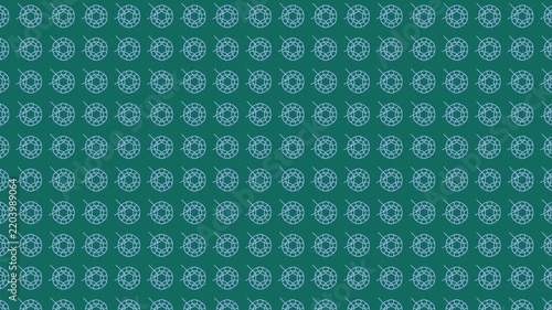 Abstract Geometric Pattern Animation With Repeating Circular Motifs on Teal Background