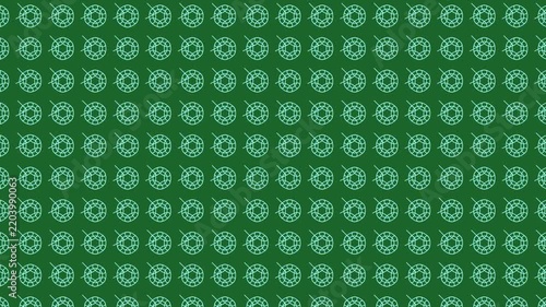 Abstract Geometric Pattern Animation With Green Background and Repeating Circular Shapes