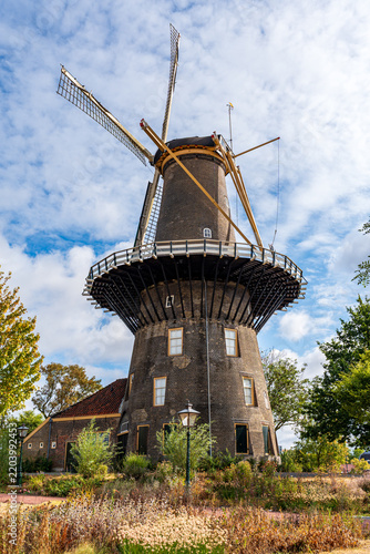 Old wooden windmill in the Netherlands