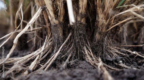 Roots of a plant in the soil