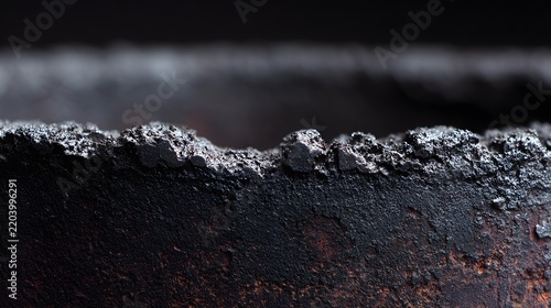 Rusty metal edge with rough texture