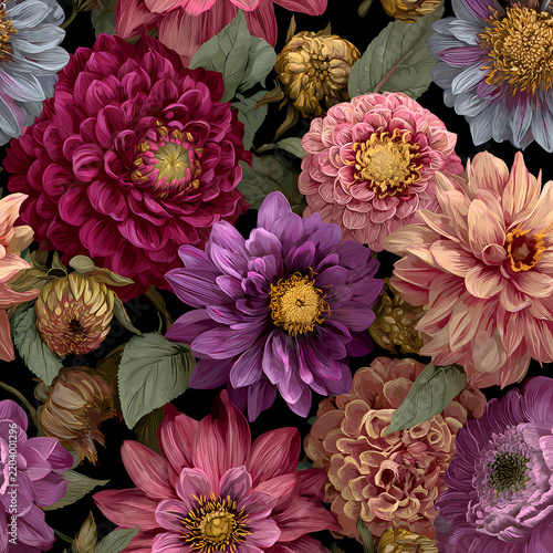 Beautiful Colorful Flowers Bouquet, Floral Botanical Background, Spring Nature Illustration