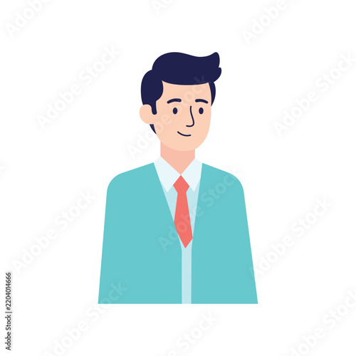 Business man portrait in blue suit vector graphic design