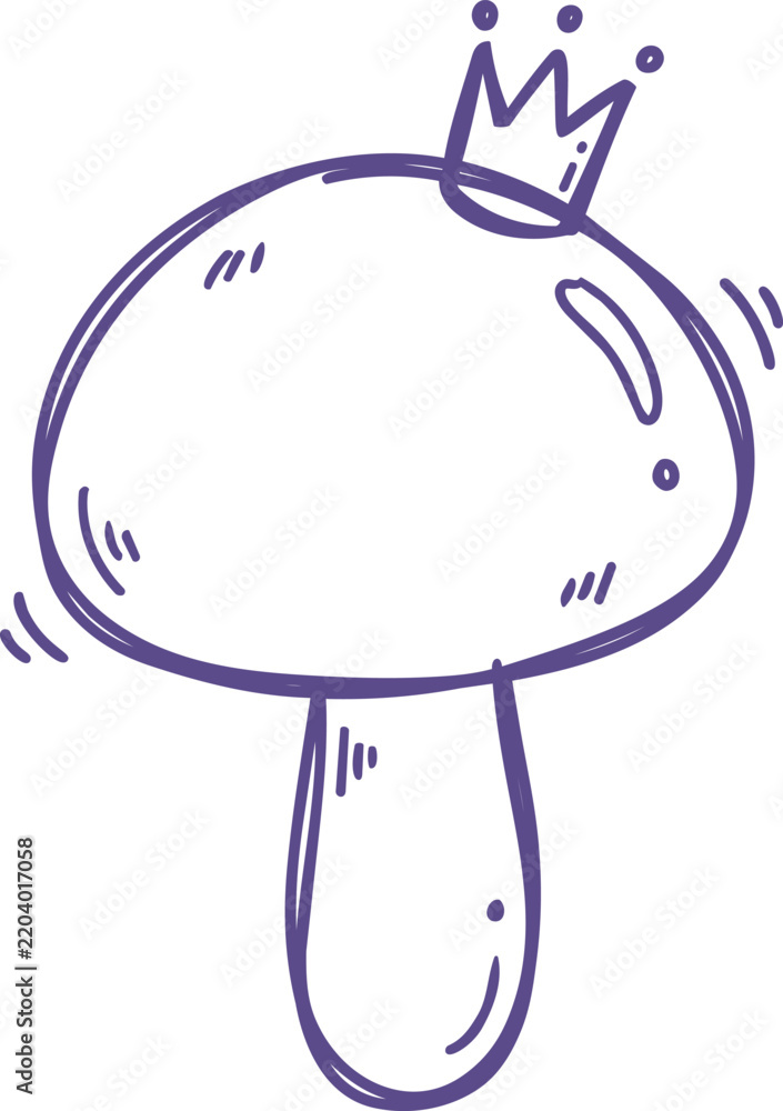 Obraz premium Crowned mushroom naive illustration