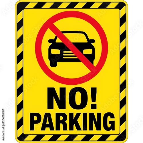 No Parking Warning Signboard Vector Design