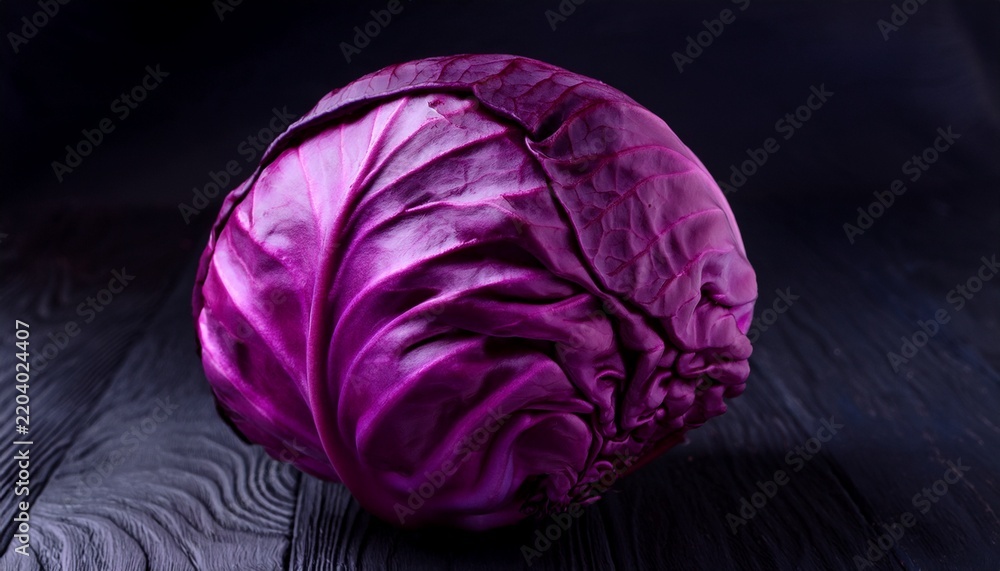 Fototapeta premium vibrant purple hued cabbage head