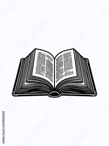 Open hardcover book vector black silhouette icon isolated on white background for education library and reading concept