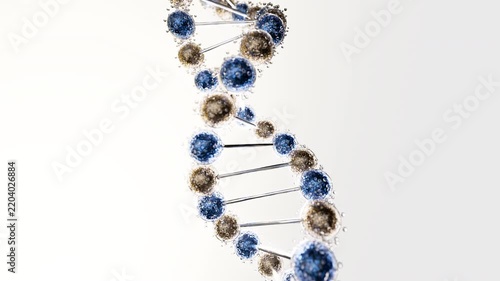 DNA Double Helix Rotating - 3D Biotech Science Animation