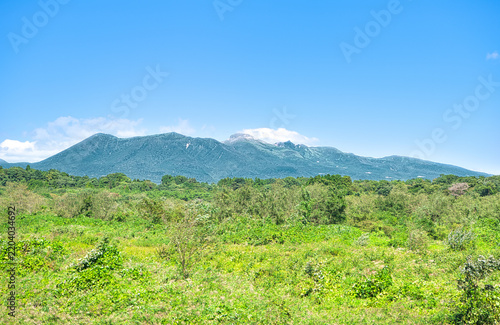 栃木県那須塩原市　那須塩原から見る那須岳の風景