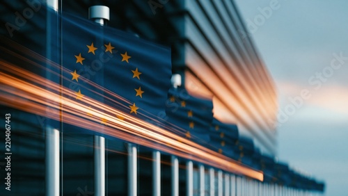 Eu flag represents international cooperation and progress