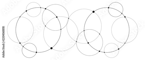 Vector with interconnected circles and dots illustration abstract background