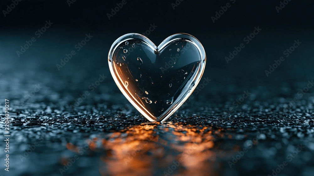 Fototapeta premium Romantic heart reflection symbolizes love and connection