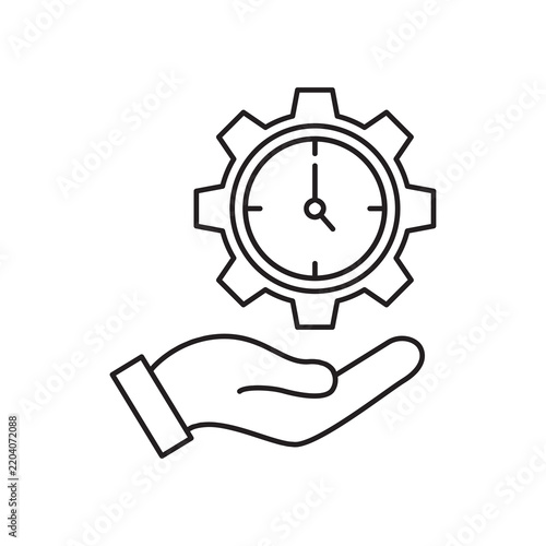 Time optimization and operational efficiency gear icon