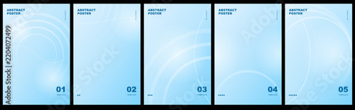 Abstract poster design vector template with light blue minimal wave background for presentation