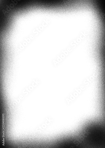 Black Shadow Grain Frame with Soft Vignette Noise Effect on Transparent Background Overlay