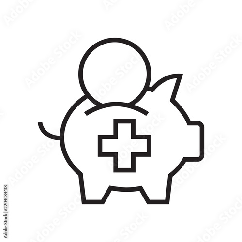 Medical piggy bank savings icon vector