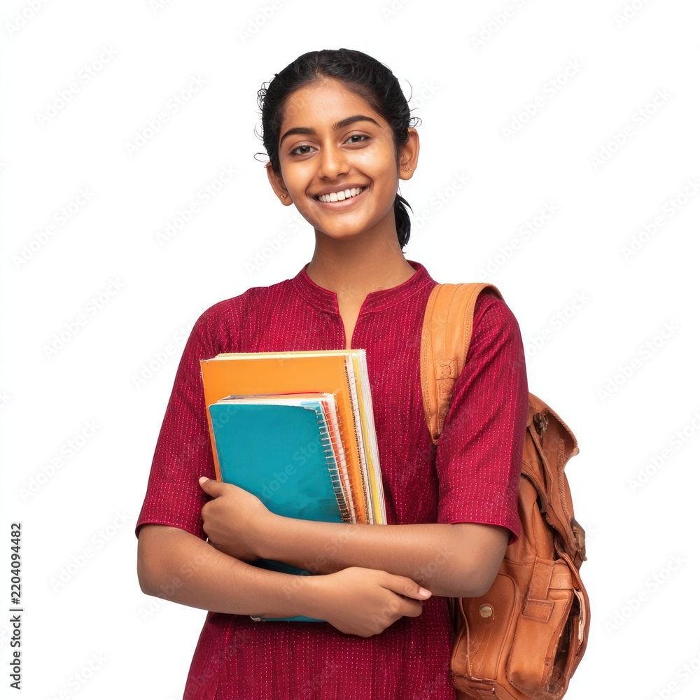 Fototapeta premium Smiling student holding books