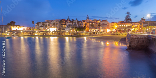 Cascais Waterfront and Beach at Blue Hour, Portugal