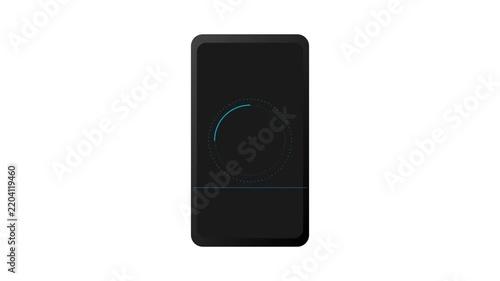 Cyber security mobile phone lock animation on white background
