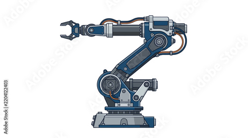 industrial robotic arm vector