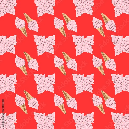 seamless pattern with ice cream