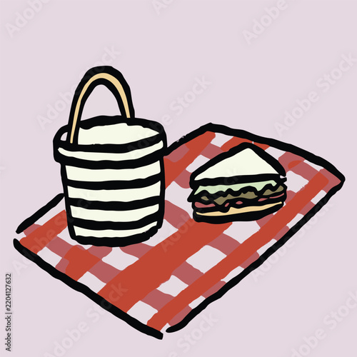 native flat art style design picnic