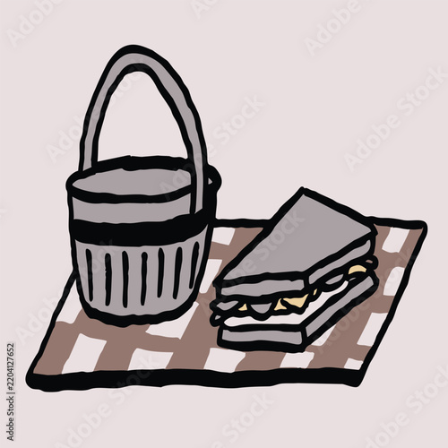 native flat art style design picnic