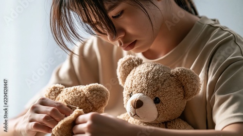 Comforting moments with a cherished toy companion