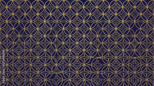 Intricate geometric star pattern design on black background