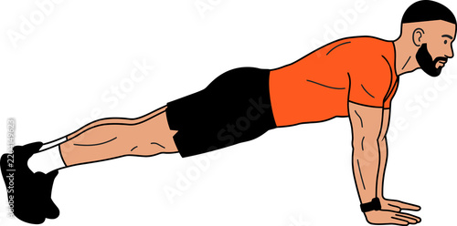 Man performing push-up exercise for strength training