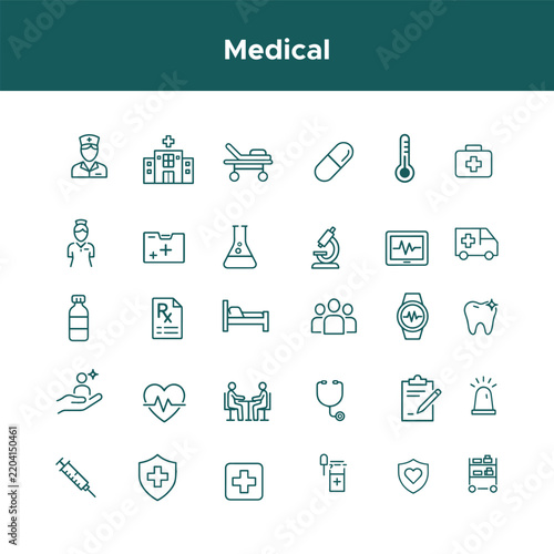  Medical Healthcare Icons – Hospital, Medicine, Doctor and Healthcare Symbol Set