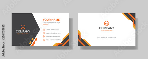 Minimal corporate identity and visiting card vector design template