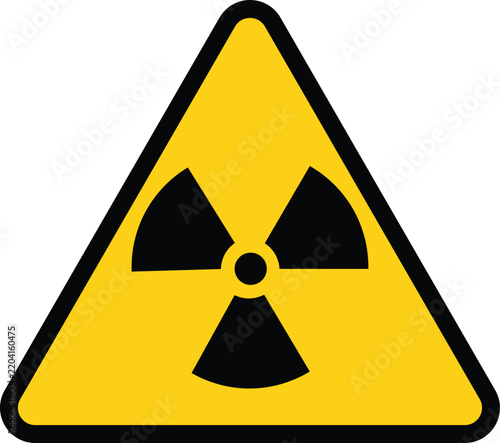 Yellow Hazard Danger Radiation Warning Signs Vector for Safety and Industrial Use