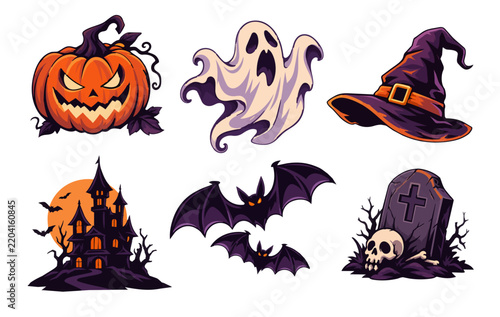 Halloween Elements Clipart Set