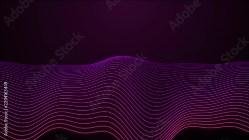 Abstract Neon Pink Wave Lines Loop Background Motion Graphics Animation
