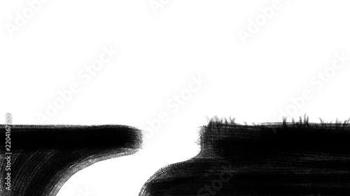 black and white landscape digital painting