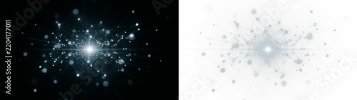 Abstract data network with glowing light particles in cyberspace, futuristic technology background, digital communication and connectivity concept isolated on transparent background