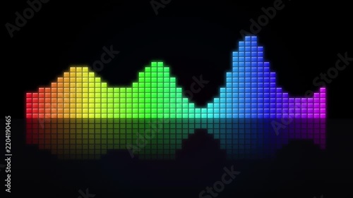 Colorful Neon Audio Equalizer Spectrum Bar Wave Animation Motion Graphics loop