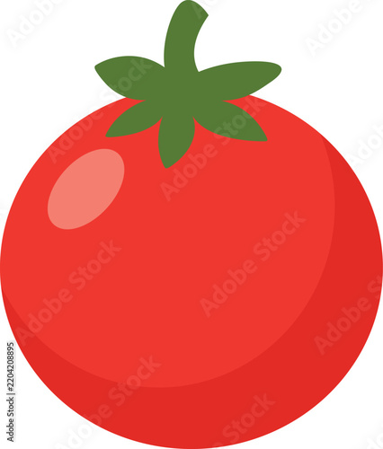Flat Vector Red Tomato Illustration for Healthy Food, Fresh Produce, Cooking and Vegetable Design