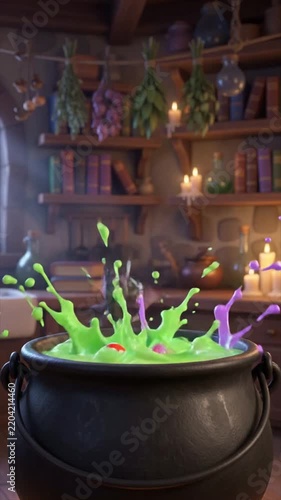 Cute 3D Witch Brewing Fly Agaric Mushroom Potion