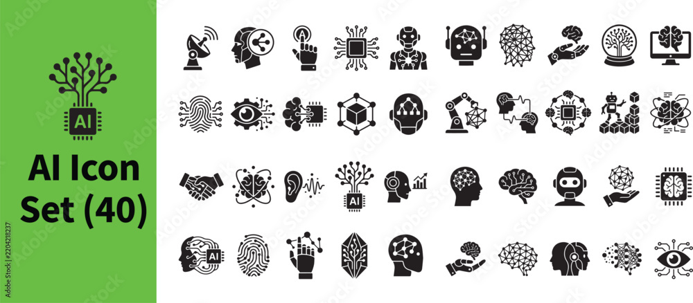 Obraz premium Ai icon Bundle